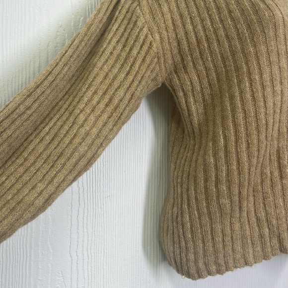 Mango - NWT Ribbed Tan Button Down Long Sleeve Cardigan Sweater Size Small - Picture 6 of 12